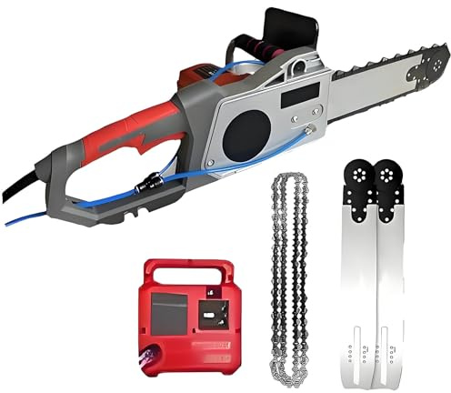 GIZMIT Scie à béton électrique 6500 W, tronçonneuse sans balais portative avec 2 chaînes diamantées et 2 Guides, Profondeur de Coupe de 48 cm, pour Granit et béton armé
