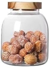 YILWPV 2 pezzi di barattolo sigillato in vetro grande capacità con coperchio, in legno, contenitore for frutta secca, organizer da cucina Per Frutta Secca(1200ML)