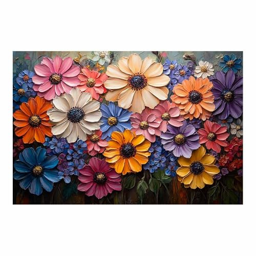 Generisch Bilder FüR Die Wand Bunter Blumenstrauß Moderne GemäLde Mit Naturmotiven Geeignet FüR Schlaf- Und Wohnzimmer(Lila)-80x120cm1 Ungerahmt