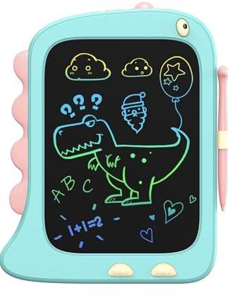 Bagy 8.5 Inch LCD Writing Tablet, Graphic Tablet, Magic Slate, Drawing Tablet for Children 2, 3, 4, 5, 6, 7 Years, Girls and Boys, Birthday Gift for Children, Dinosaur Toy (Blue)