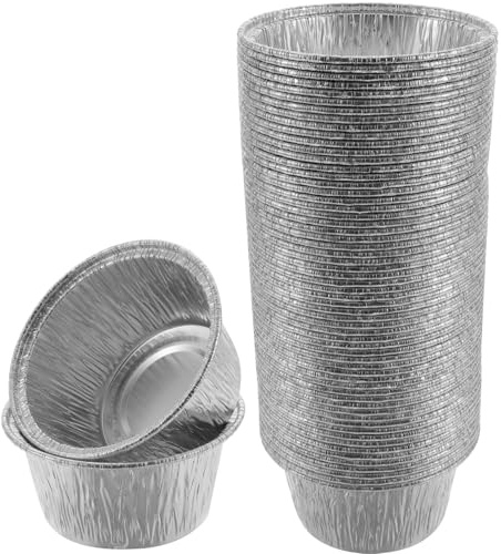 FOMIYES Pirottini in Alluminio per Cupcake 100 Pezzi, Stampi Monouso per Dolci e Budini, per Cucina Domestica, Pasticcerie e Ristoranti, Resistenti al Forno e Riciclabili