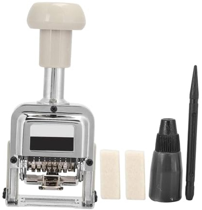 HHRJNUST Automatischer Nummernstempel mit Zähler, Selbstfärbefunktion, Robuste Eisenkonstruktion, Rutschfester Griff Und Zuverlässige Funktion für Tickets, 8 Ziffern