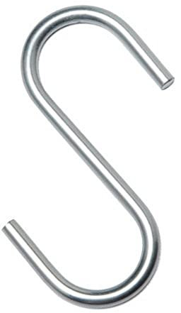 Merriway BH04906 (2 Pcs) Kitchen S-Hook Steel BZP 25mm 6.0mm Gauge - Pack of 2 Pieces