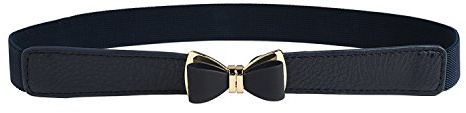 Syuer Damen 1 Breite Schleife Skinny Elastischer Taillengürtel Dehnbarer Gürtel Dünner Gürtel