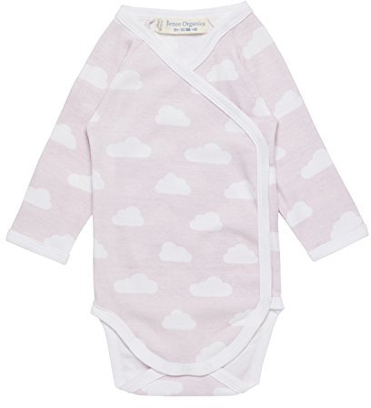 Sense Organics Baby-Mädchen YGON Wickelbody Langarm Formender Body, Mehrfarbig (AOP Clouds Rose 681000), 74 (Herstellergröße: 6M)