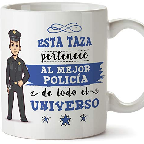 MUGFFINS Policía Tazas Originales de café y Desayuno para Regalar a Trabajadores Profesionales - Esta Taza Pertenece al Mejor Policía del Universo
