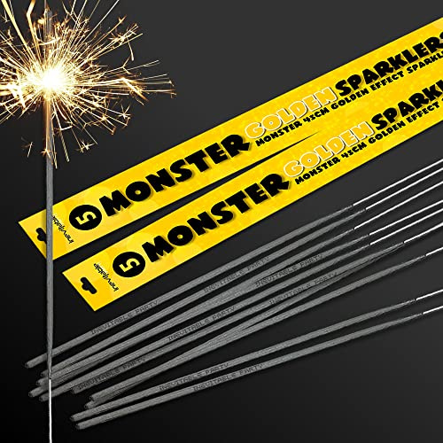 Pack of 10 x 45cm (18) Handheld Monster Golden Sparklers (10 Sparklers)