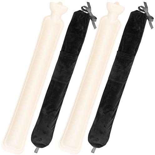 infactory lange Nackenkissen: 2er-Set Nacken-Wärmflaschen, abnehmbarer Fleece-Bezug, 2 Liter, 72 cm (Nacken-Schulter-Heizkissen, Wärmflasche mit Hülle, Stuhl)