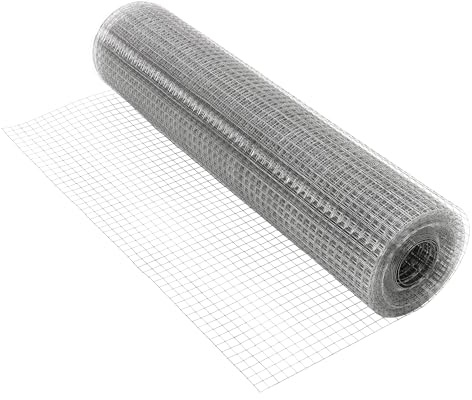 ECD Germany Volierendraht Drahtgitter 19x19mm Masche, 1m x 25m, 1,05mm dick, silbern verzinkter Stahl Maschendraht, 4-eck Drahtzaun Schweißgitter Maschendrahtzaun Kaninchendraht Hasendraht Zaun
