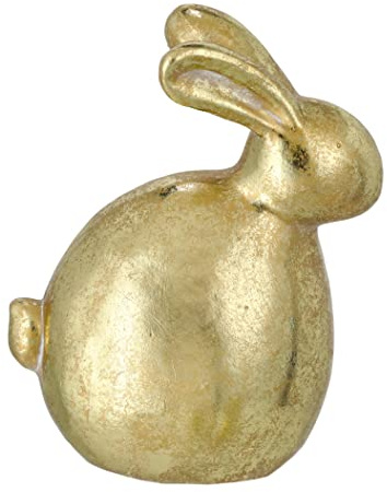 Deko/schwarz-weiß/klassisch/Ostern/Ostereier/Osterhasen/Auswahl/Osternest, Anzahl:1er Einzel, Auswahl:Goldenes Häschen - groß