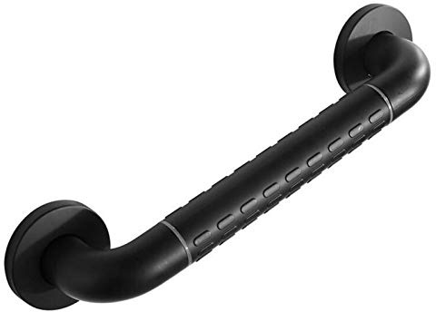 XQHD Asa Antideslizante para Ducha Barra para Bañera, Asidero De Seguridad Baño Agarre Acero Inoxidable para Ancianos, Discapacitados Negro,38cm
