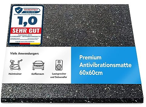 Floordirekt Alfombrilla antivibración para lavadora, altavoz, frigorífico, alfombrilla de goma, alfombrilla de protección para edificios, alfombrilla granulada de goma, alfombrilla antideslizante de