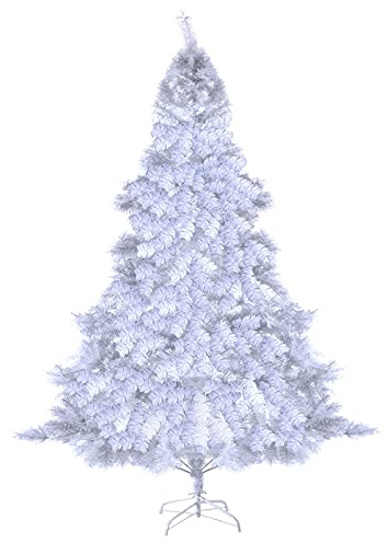 GIANTEX Árbol de Navidad Blanco 150/180/210/240 cm, Árbol Artificial de PVC con 350/650/950/1138 Ramas, Soporte de Metal, Árbol Decorativo para Tienda, Oficina, Hogar (240 cm)