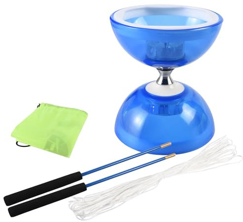 SagaSave Dreifach gelagerte Yoyo Diabolo Spielzeug mit professioneller Stange, langlebige transparente Cups