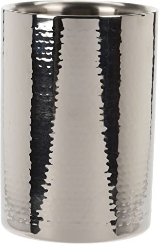 Weinkühler 12 x 18 cm, silber, Edelstahl gehämmert