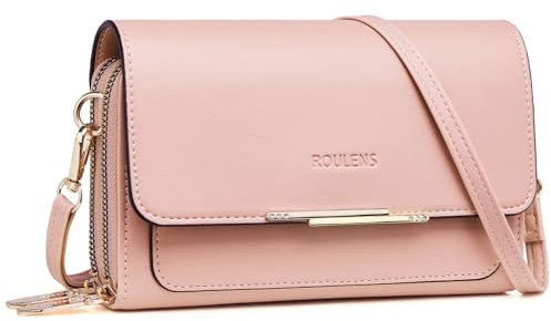 Roulens Klein Handy Umhängetasche,Damen Kleine Umhängetasche, Veganes Leder Crossbody Schultertasche Reisepass Handytasche mit Kartenschlitz Verstellbar Abnehmbar Schultergurt