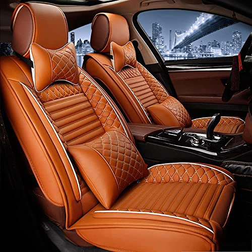 Auto-SitzbezüGe für VW Passat B6 Variant Wagon 2005-2010 5-Sitze, Leder Luxus Voll Vorderseite Und RüCkseite SchonbezüGe, Auto-ZubehöR Schonbezug AutositzbezüGe Kompatibel