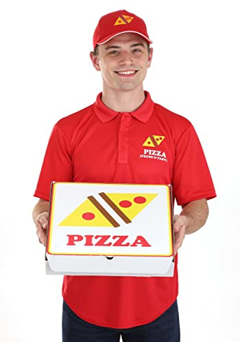 Adult Pizza Delivery Guy Fancy Dress Costume Large