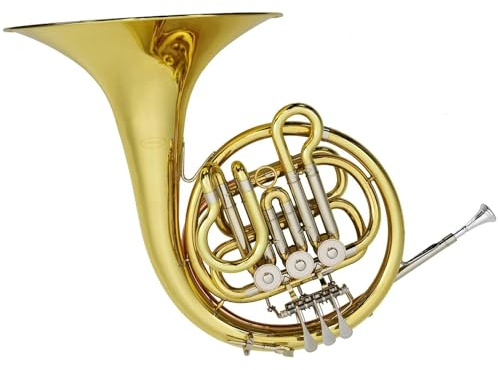 Professionelle Waldhorn Mini-Waldhorn-Messing-Goldlack-Waldhorninstrument mit Koffer und Zubehör