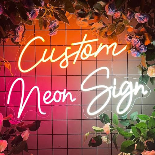 KOPLYEM Neon Personnalisable, Enseigne Lumineuse Personnalisable Panneau LED Néon Décoration pour Décoration Murale, Prenom Lumineux Personnalisé pour Chambre Mariage Bar Fête