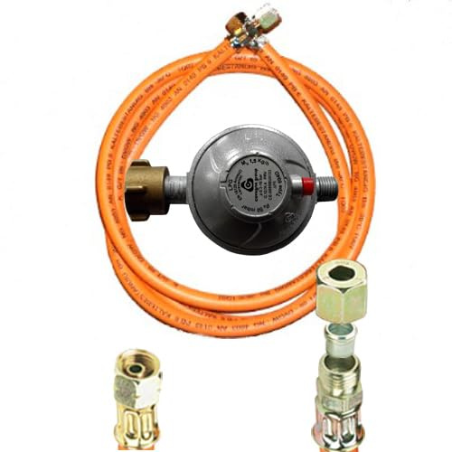 TGO Gasgeräte GmbH 50mbar Fahrzeug-Druckregler + Gasschlauch Winterfest 1/4' Links Überwurfsmutter X 8mm Schneidring-Verschraubung (40 cm (0,4m))