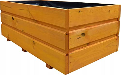 FKL Caja de Madera para Maceta Caja para Maceta Terraza de jardín Lista para Montar 80 cm x 40 cm x 30 cm D28 (Nogal)