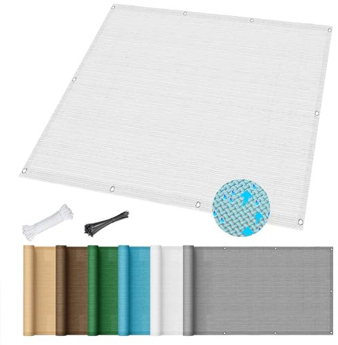 Sonnensegel Rechteckig 70 x 250 cm Atmungsaktiv UV Schutz, Balkon Sichtschutz Sonnenschutz Windschutz für Terrasse, Balkon, Pool, Garten, Weiß