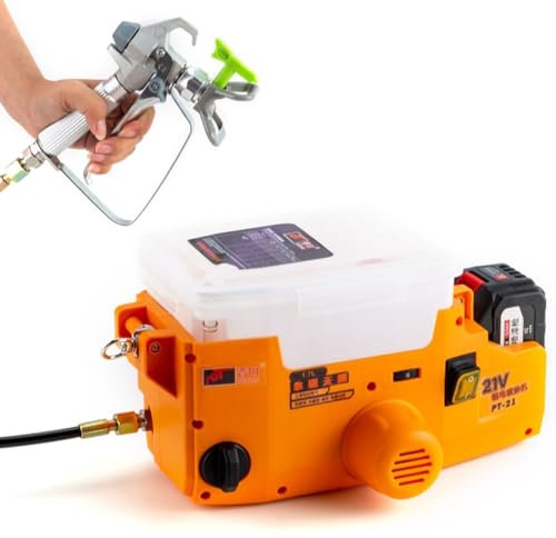 HENGCMM Pistola a Spruzzo, 500W Spruzzatori di Vernice verniciatore a spruzzo Elettrico per pareti, spruzzatore airless Batteria, Contenitore 1700 ml, per Interni ed Esterni Domestici