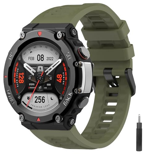 TOPsic Armband Kompatibel mit T-Rex 2 47mm, Weiches Silikon Ersatzarmband Verstellbare Uhrenarmband Sport Armband für T-Rex 2 47mm Smartwatch Damen Herren
