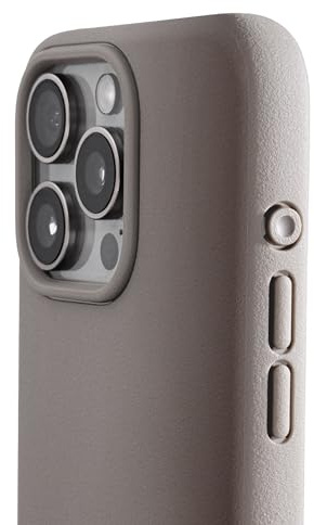 TineeOwl Custodia magnetica per iPhone 15 Pro Max, serie Dune, compatibile con MagSafe, TPU, minimalista, sottile/sottile, aderente con fodera in microfibra, pulsante azione arrotondato (pietra della