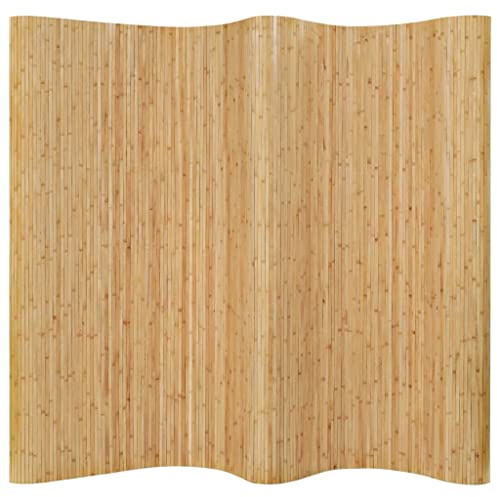 Myheimly Raumteiler Paravent Trennwand Spanische Wand Vlies-Rückseite Sichtschutz Bambusmatte Flexibel Stellwand Bambus 250x165 cm Natur