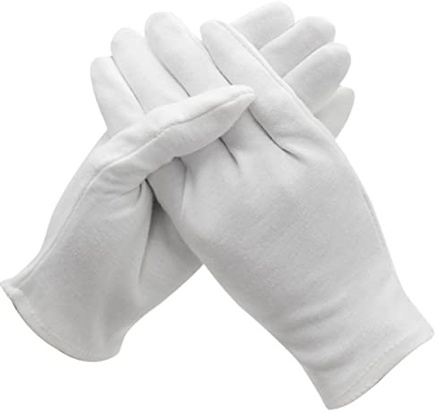 SEWOART 6 Paar Weiße Reine Baumwoll Arbeitshandschuhe Schutzhandschuhe Leicht Atmungsaktiv Einheitsgröße Garten Industrie Salon