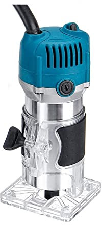 Rifilatore Fresatrice Verticale, Trimmer elettrico Strumento for router di legno Lavorazione del legno Fresa Carpenteria Strumenti for trimmer manuali Router Edge Joiners 1200W 35000RPM per Legno(Blau