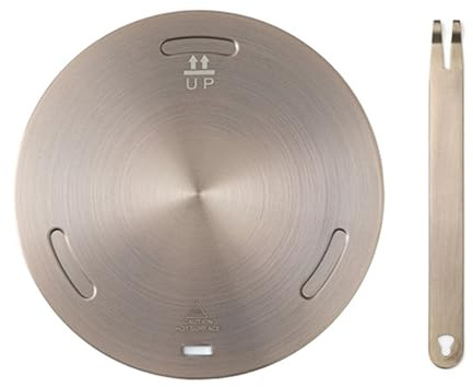 Plaque Diffuseur de Chaleur Flygragon 20 cm - Acier Inoxydable pour Cuisinières Gaz, Vitrocéramique et Induction - Poignée Amovible - Compatible Casseroles et Cafetières