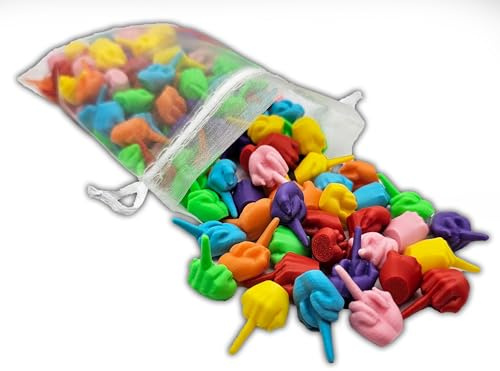 Bag of Hands | Middle Fingers in Bulk | Tiny Middle Fingers | Party Favors | Novelty Items | Flip The Bird in Bulk | F to Give | Jokes (Yellow, 100 Pack)