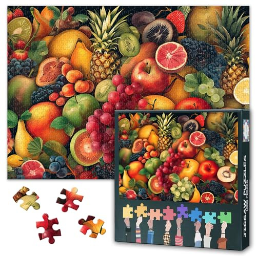 Jigsaw Puzzles 1000 Pieces for Adults - Exotic Fruits & Crisp Vegetables Art - Fresh Produce Collector’s Puzzle(27.5 x 19.7)