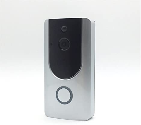 CMOLVUR Wireless Video Doorbell, Smart Home Doorbell 720P HD Ring Camera 1.0 MP Night Vision Two-way Audio Phone APP Remote PIR Alarm(Bianco)