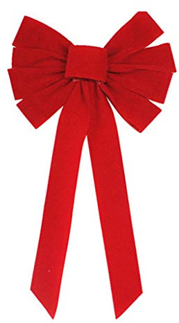 Rote Schleife, Weihnachtsschleifen, hängende Feiertagsschleifen für Weihnachtskränze, Dekoration oder Baumspitzen, für drinnen und draußen, Weihnachtsbaumschleifen, Silber