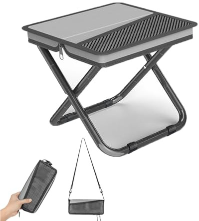 Portable Ultralight Collapsible Stool,Camping Chair,Handbag Style Pocket Foldable Stool for Camping Travel Fishing Hiking and Outdoor Activities(Gray)