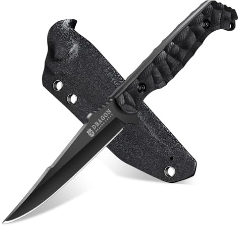 Dragon Creek Feststehendes Outdoor Messer D2 Stahl mit G10 Griff | Praktisches Outdoor Werkzeug für Camping, Angeln und Freizeit – ideal für Naturfreunde und als Geschenk geeignet