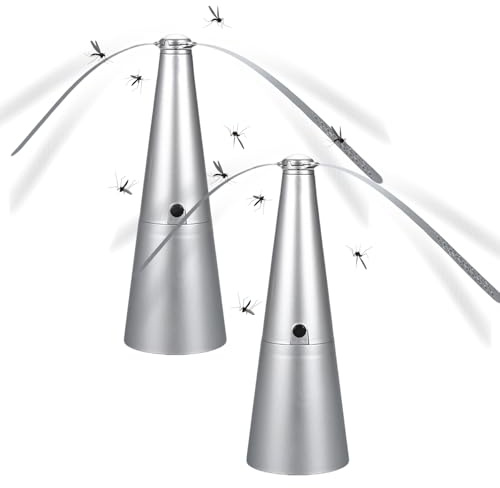 Fly Fans for Tables, Portable Fly Fan with Soft Blades, Silent Electric Flys Repellent Fans Tabletop Insect Spinner to Keep Flies Away from Food, Indoor & Outdoor Use for BBQs, Picnics, Camping (2PCS)
