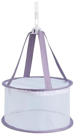 Peg Bags, Peg Basket for Washing Line with Hanger, Hanging Net Designed To Save Space, Hanging Drying Rack 12.99 inch, for Makeup Tools Cleaning, Durable Mesh Peg Bag