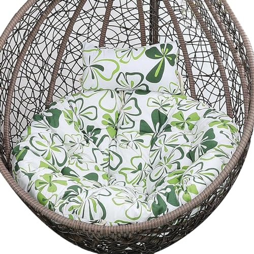 Silla columpio de ratán para exteriores con cojines, hamaca colgante de huevo de mimbre para jardín e interior, cómoda silla colgante