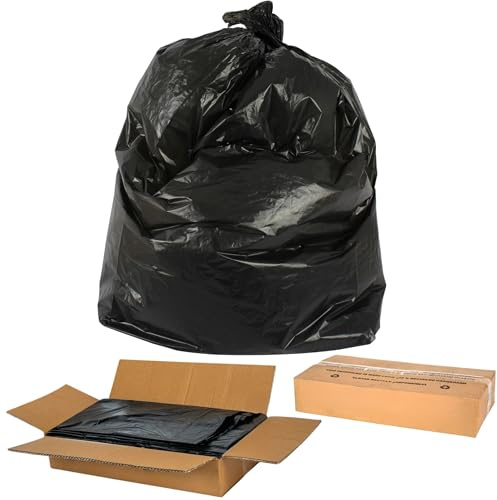 Black Heavy Duty Compactor Refuse Sacks – 130L Capacity, Holds 15kg, 30 Micron (120 Gauge) Extra Large Bin Liners, Flat Pack of 100, CHSA Tested, 98% Recycled – For Garden, Household & Commercial Use