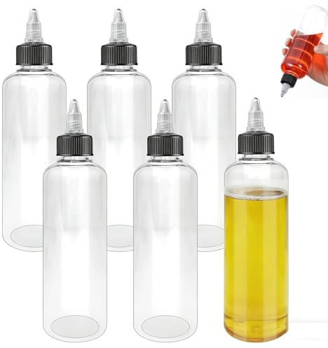 6 Stück Quetschflasche, 100ml Quetschflasche Squeeze Flasche, Transparente Dosierflasche Saucenflasche Ölflasche Plastikflasche, Mehrzweck Soßenflaschen für Flüssige Gewürze Sauce Öl Öle Gele Leim