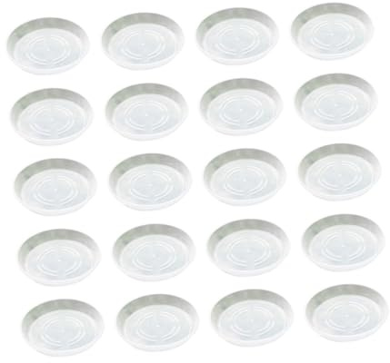 Toyvian 20 Piezas Bandeja De Plástico para Macetas Transparente Bandeja para Macetas De Suculentas Pequeñas para Jardín Balcón