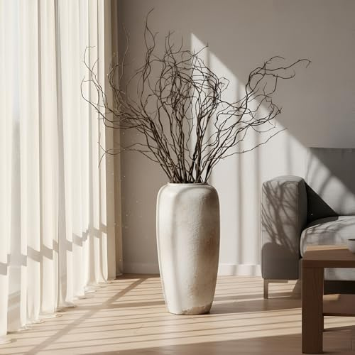 Norme 6 Pcs 47.2 Inch Lifelike Curly Willow Branches for Vases Artificial Decorative Dried Twigs Tall Plastic Vine Bendable Stick for DIY Plant Crafts Farmhouse Wedding Indoor Home Hotel Decor(Brown)