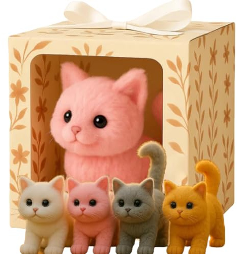 Mon Chat réaliste, Un Chaton Robot AI, miaule et remue la Queue, Qui agit comme Un Vrai, des Chats Jouets Qui marchent, apportent Une Joie et Une Chaleur sans Fin Pink