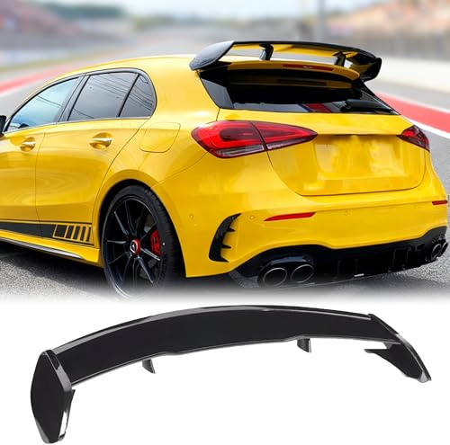 MUTUSAISI Aileron becquet Spoiler pour Mercedes Benz Classe A W177 2019-2025 A160/ A180/ A200/ A220/ A250/ A35 / A45 AMG Noir Brillant de Coffre de Toit Hayon Arrière Accessoires