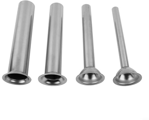 Wurstfüllröhren aus Edelstahl, 4 Stück, Wurstfüllaufsatz für Fleischwolf, kompatibel mit manuellen und elektrischen Mahlwerken, 4 Größen Düsen-Set (5,4 cm)